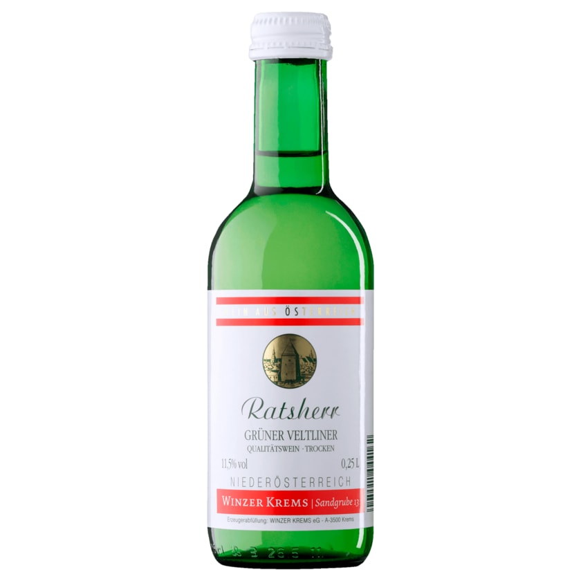Winzer Krems Weißwein Ratsherr grüner Veltliner trocken 0,25l